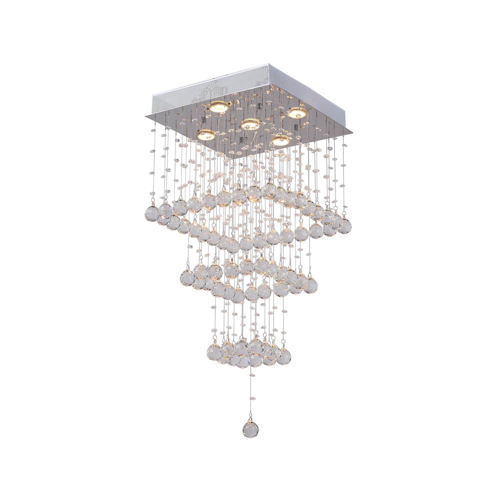 Rain Chandeliers Chrome 5 Lights