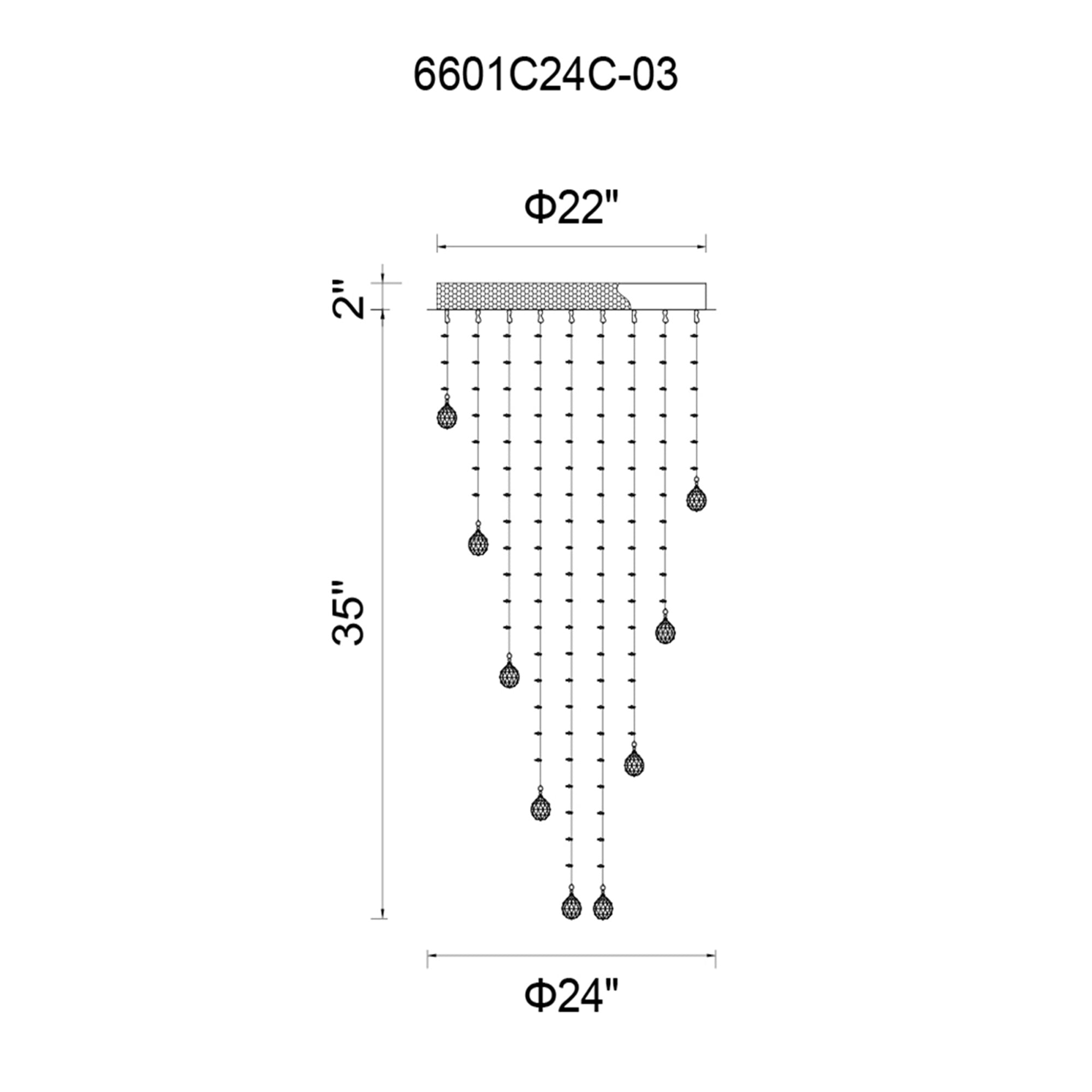 Rain Chandeliers 9 Light Chrome Finish