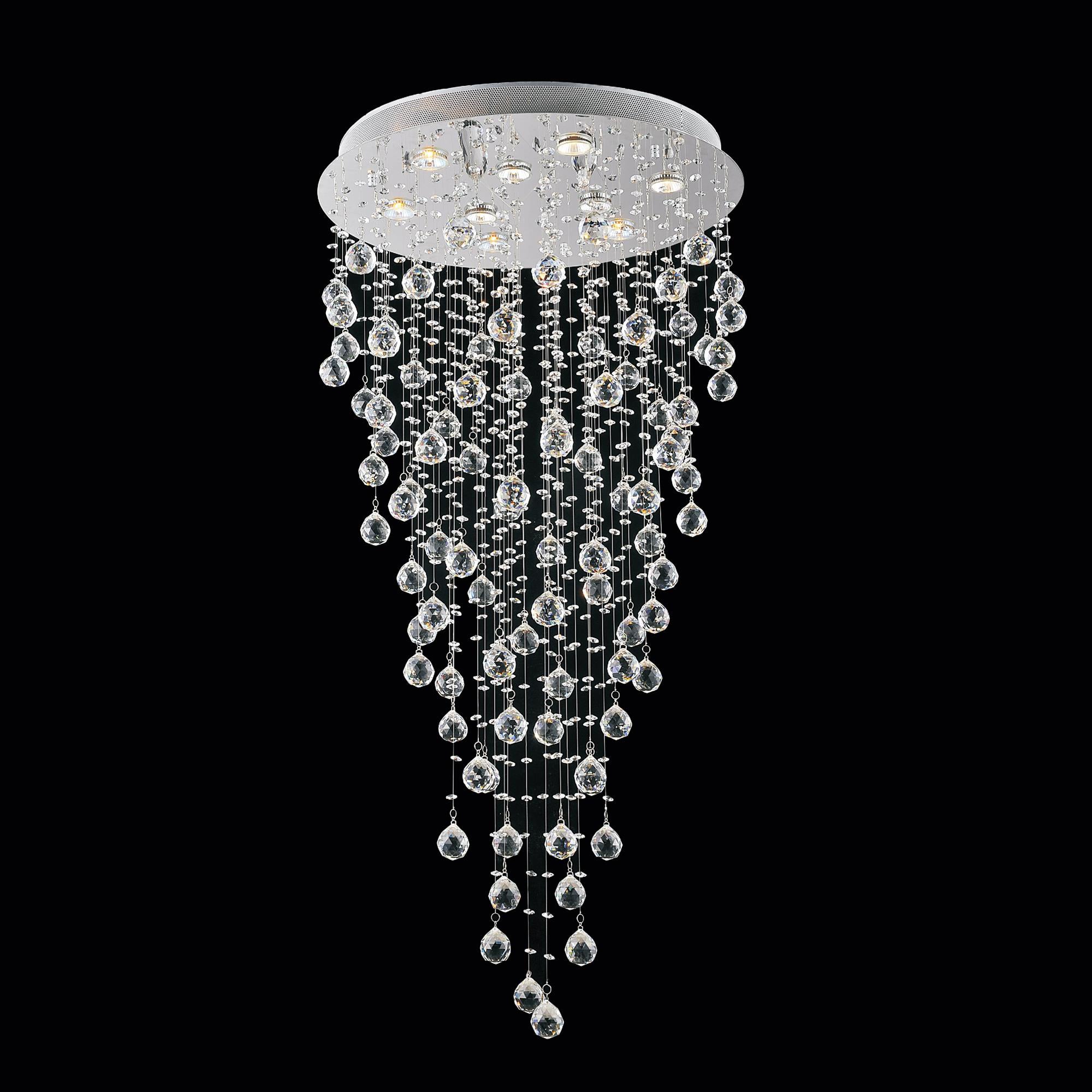 Rain Chandeliers 9 Light Chrome Finish