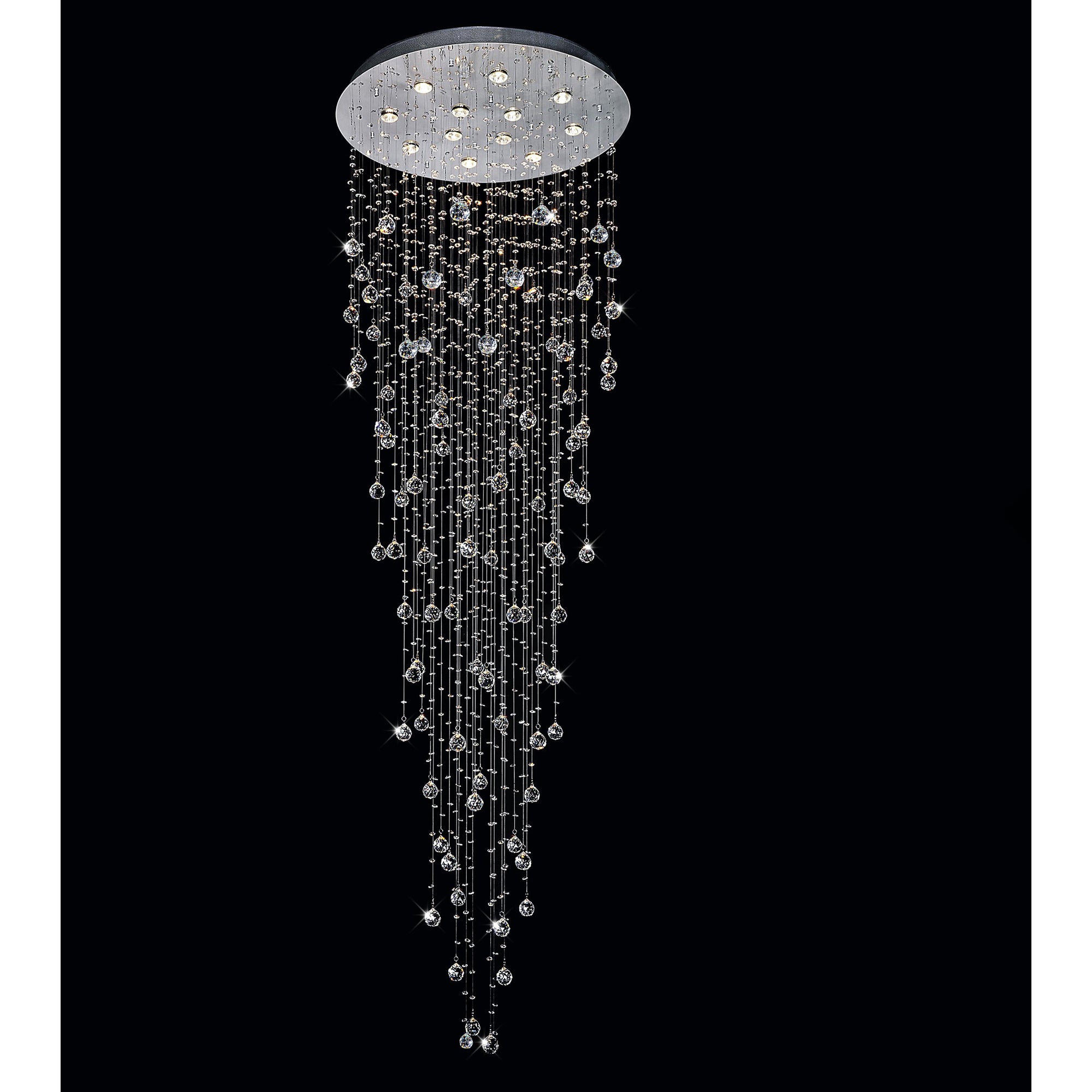 Rain Chandeliers 12 Light Chrome Finish