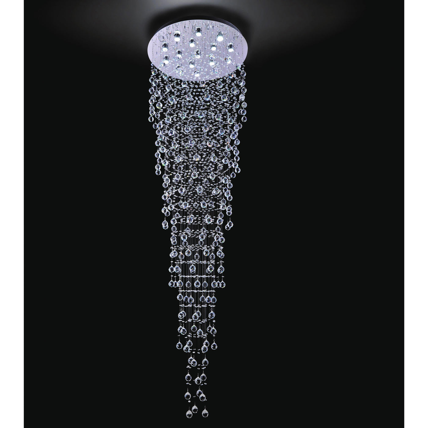 Rain Chandeliers 16 Lights Chrome Finish