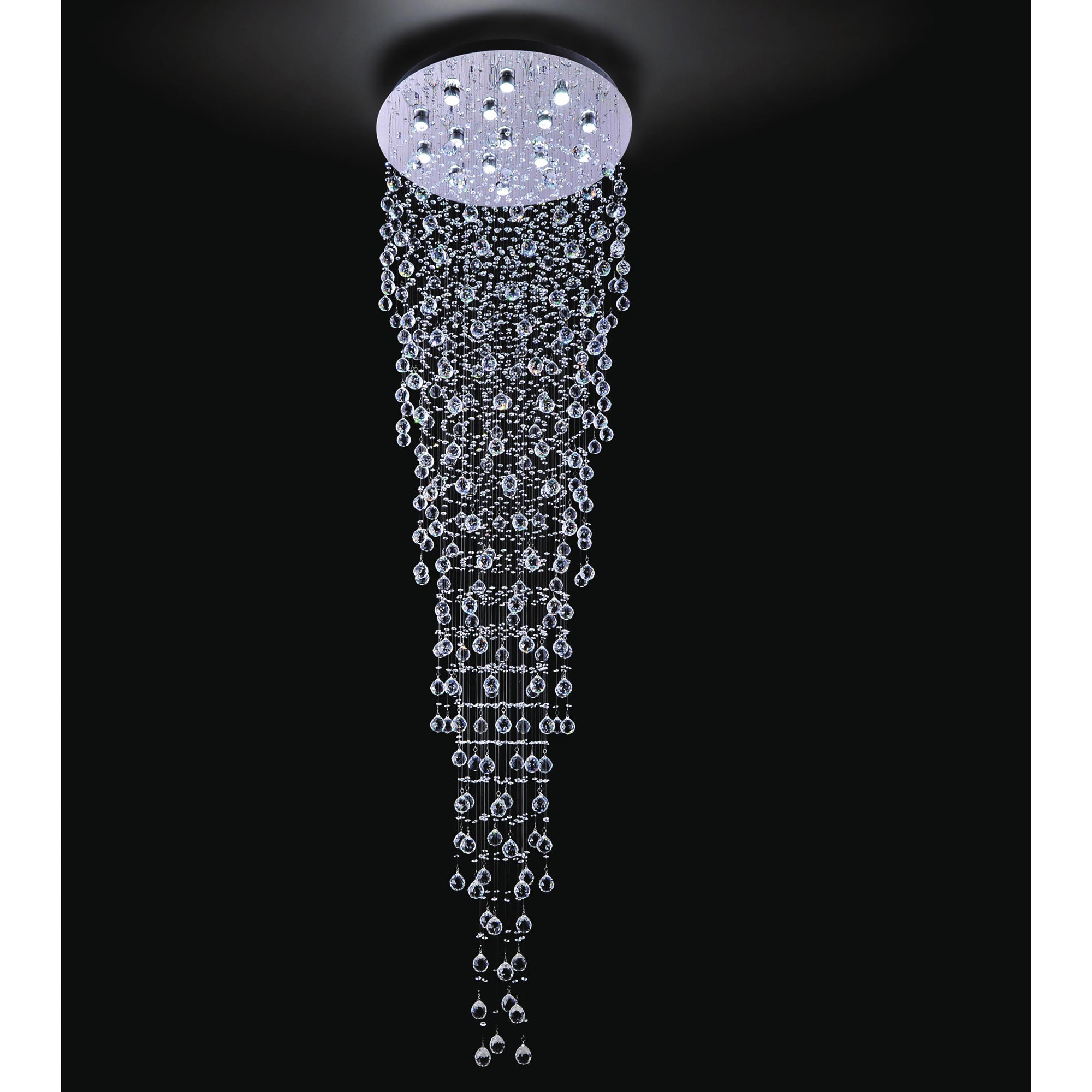Rain Chandeliers 16 Lights Chrome Finish