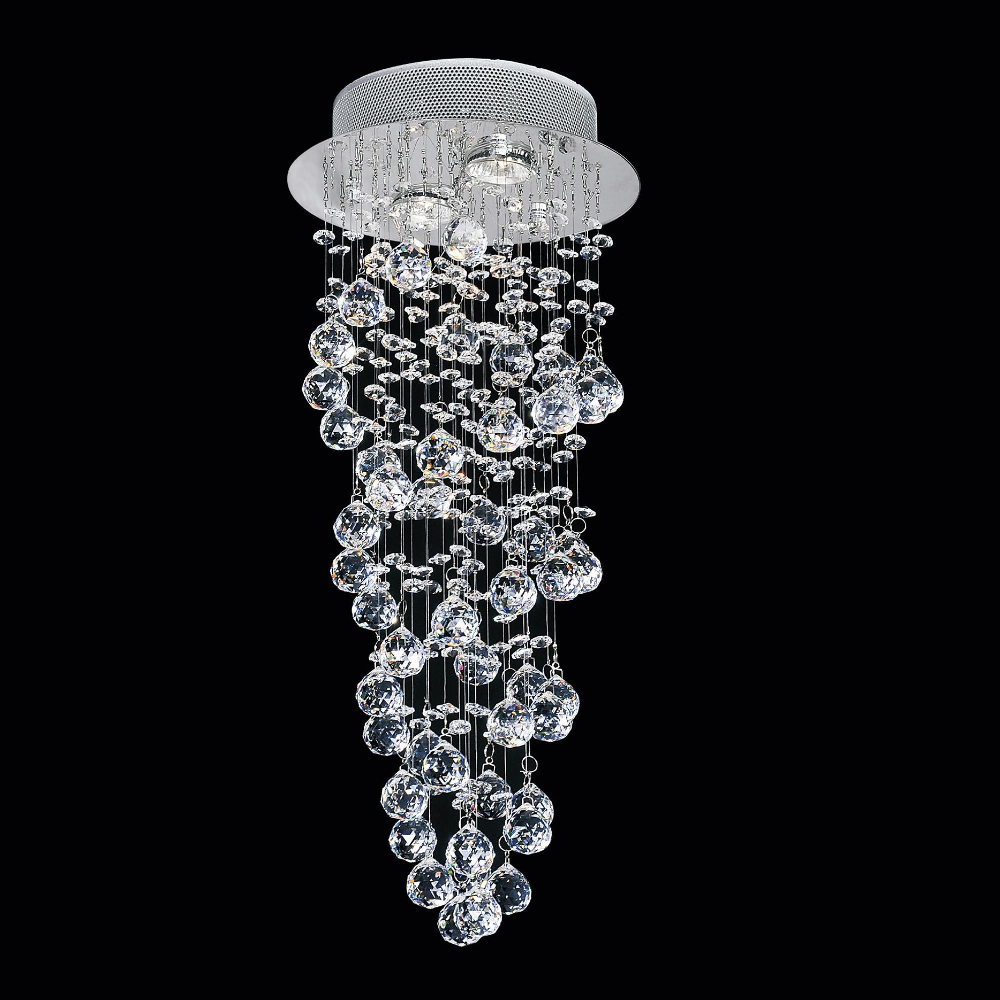 Double Spiral 2 Light Chrome Chandelier