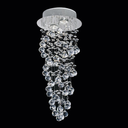 Double Spiral 2 Light Chrome Chandelier