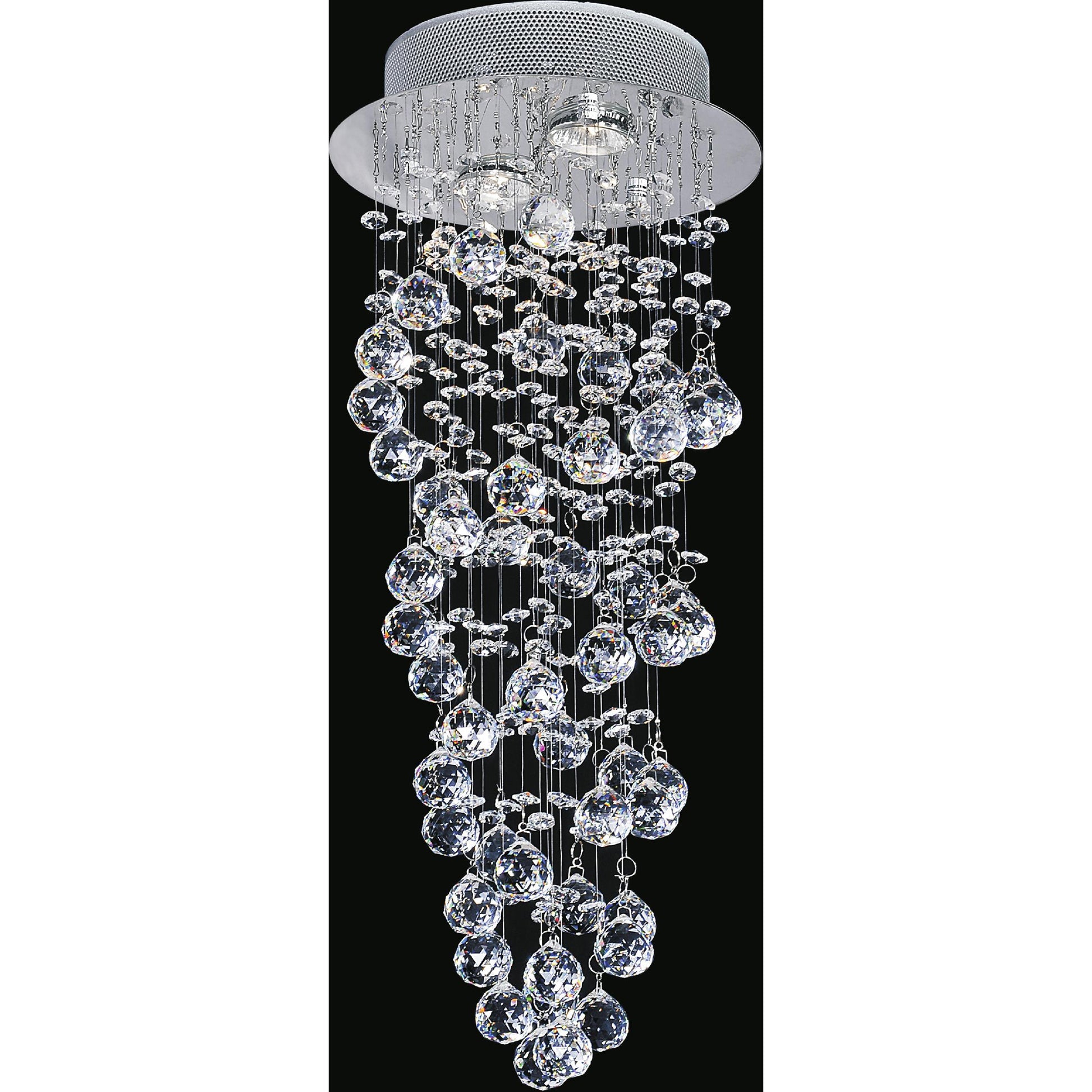 Double Spiral 2 Light Chrome Chandelier