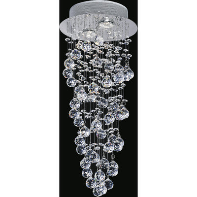 Double Spiral 2 Light Chrome Chandelier