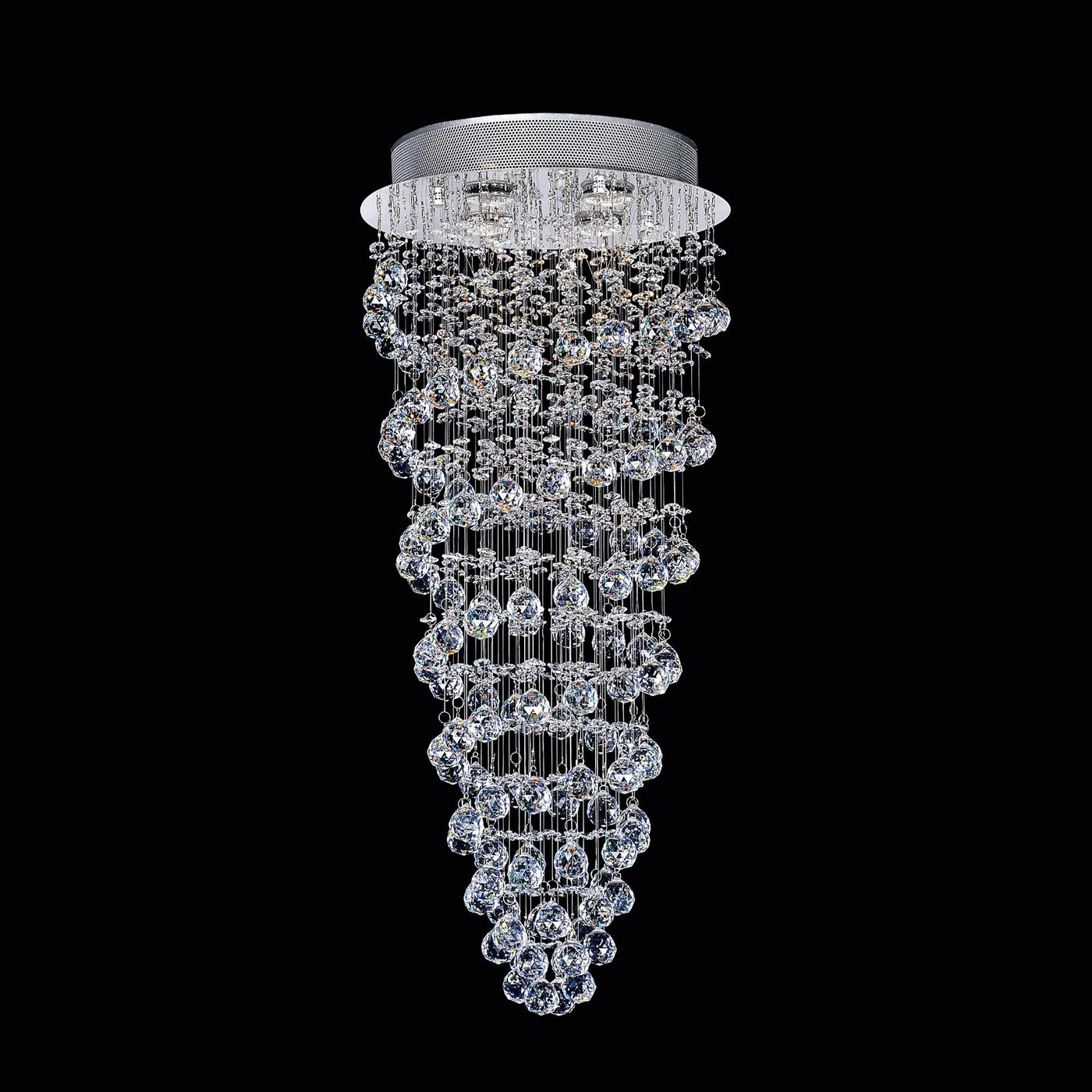 Double Spiral 4 Light Chrome Chandelier