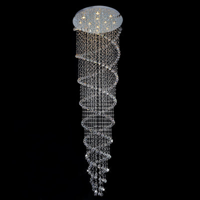 Double Chandeliers Chrome 12 Lights