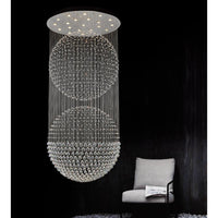 Double Sphere 21 Light Chrome Chandelier