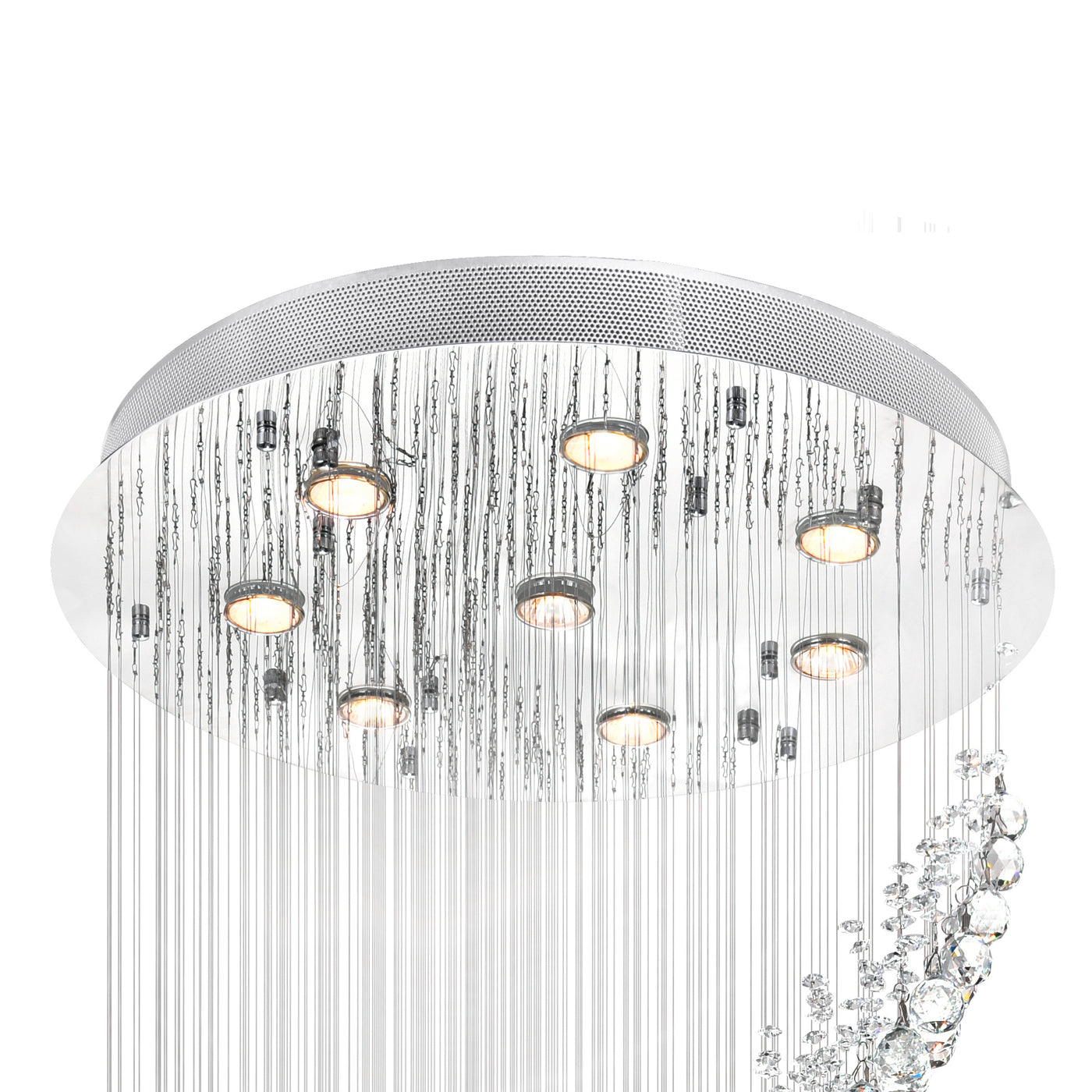Ribbon 8 Light Chrome Chandelier With Sculpted Chrome Finish
