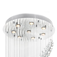 Ribbon 8 Light Chrome Chandelier With Sculpted Chrome Finish