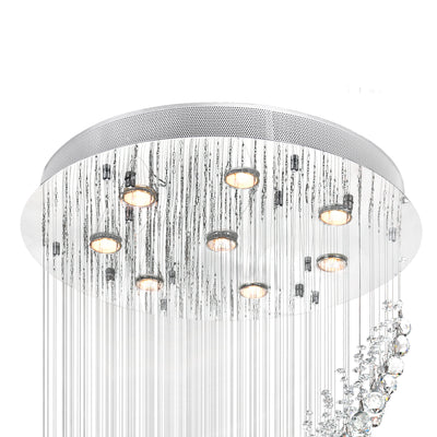 Ribbon 8 Light Chrome Chandelier With Sculpted Chrome Finish