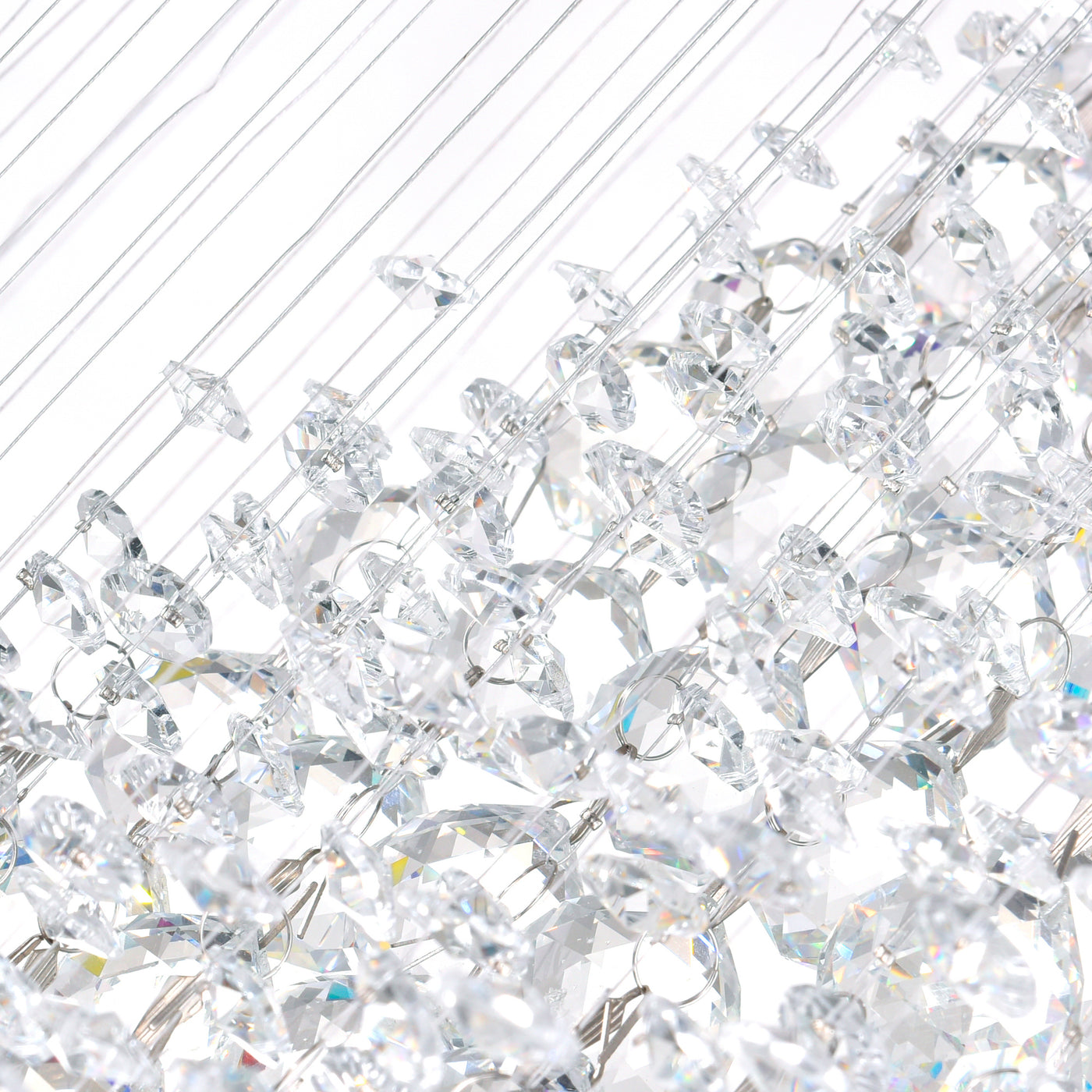 Ribbon 8 Light Chrome Chandelier With Sculpted Chrome Finish