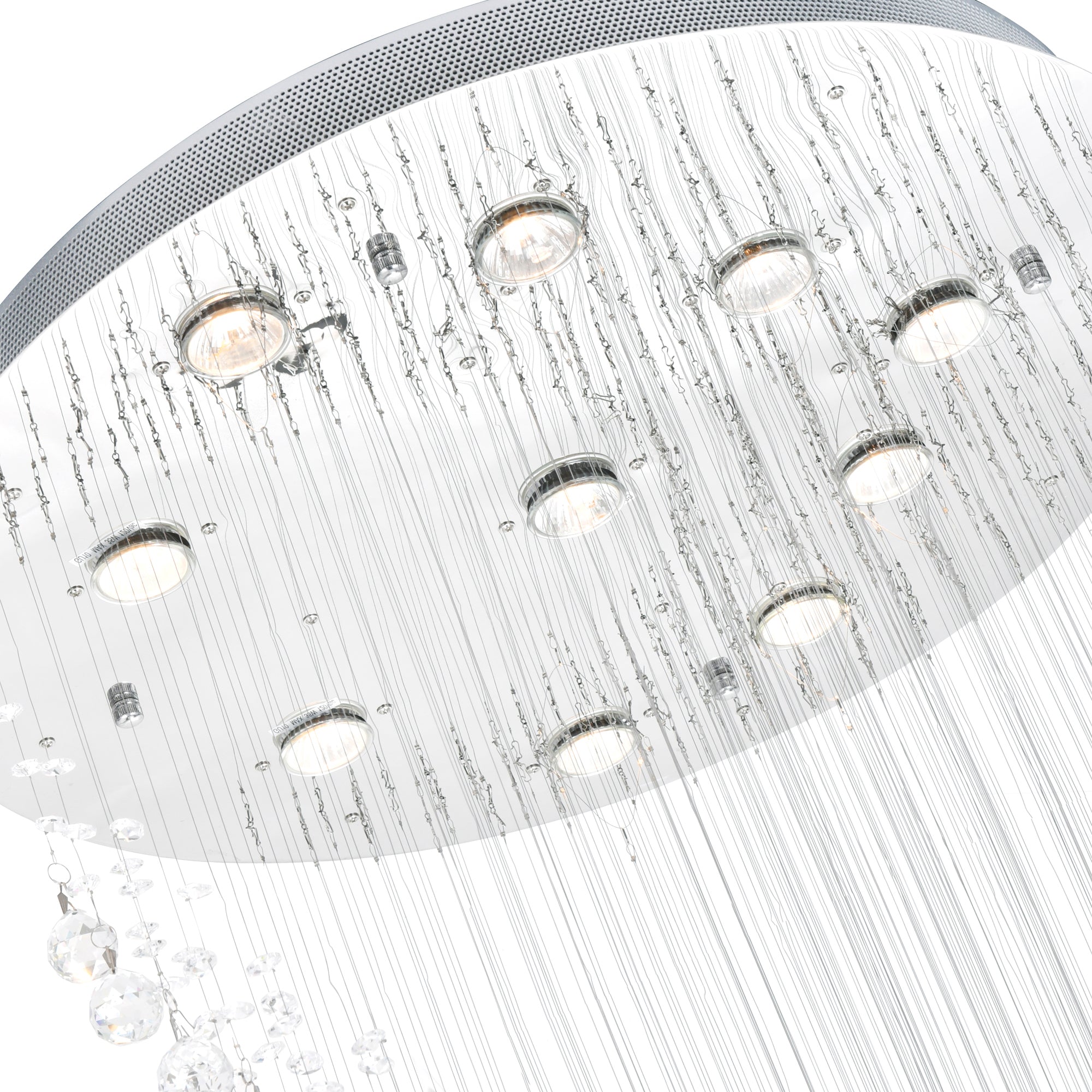 Ribbon Chandeliers 10 Light Chrome Finish
