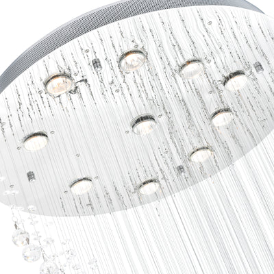 Ribbon Chandeliers 10 Light Chrome Finish