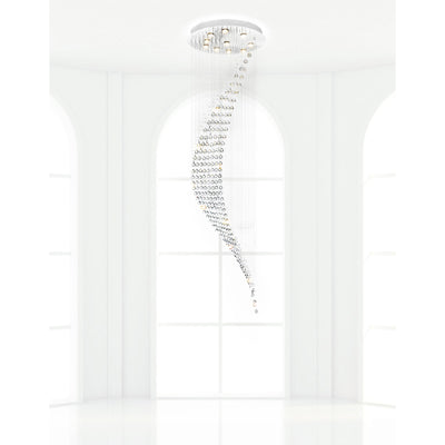 Ribbon Chandeliers 10 Light Chrome Finish