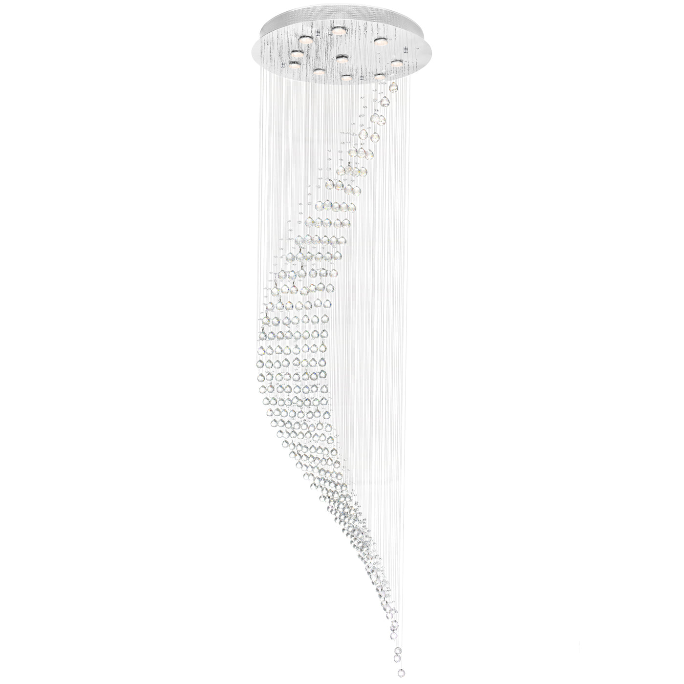 Ribbon Chandeliers 10 Light Chrome Finish