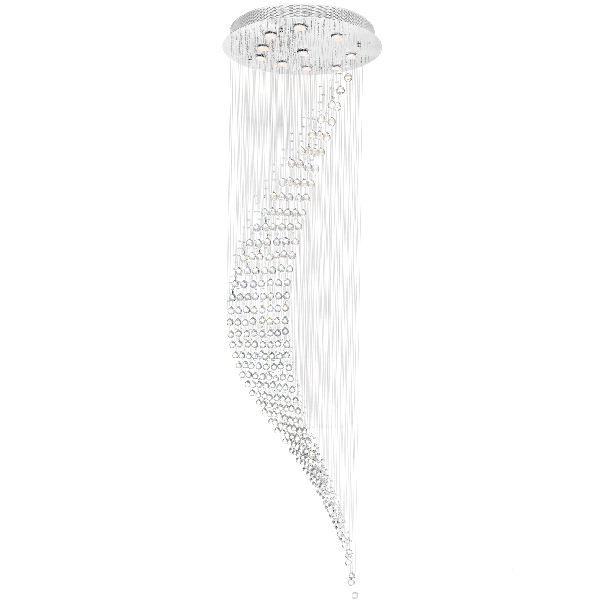 Ribbon Chandeliers 10 Light Chrome Finish
