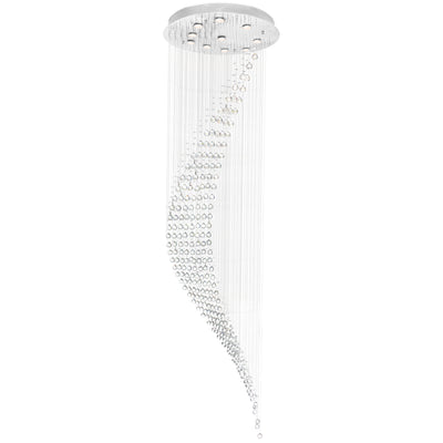 Ribbon Chandeliers 10 Light Chrome Finish