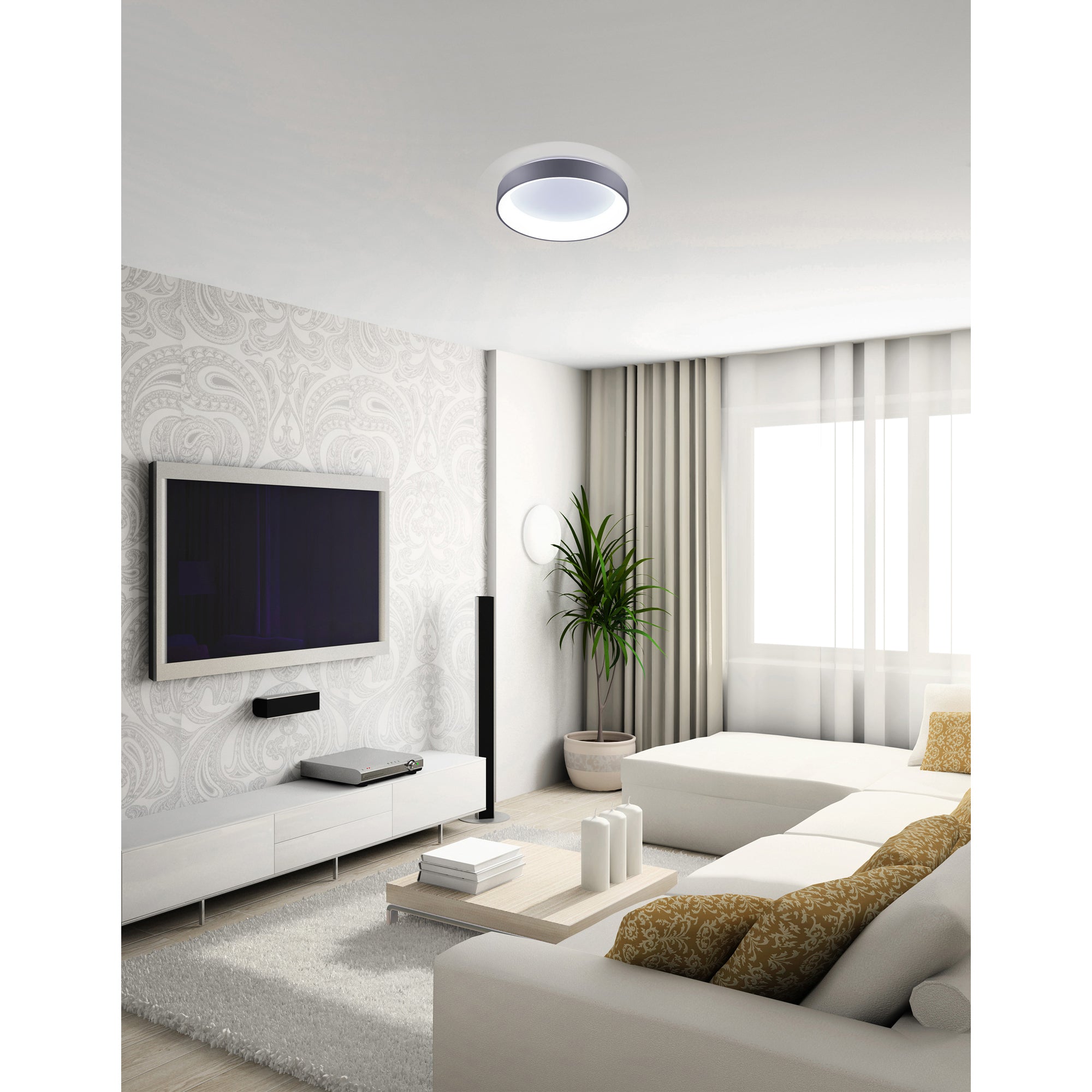 Arenal 24 Inch Integrated LED Gray Flush Mount Light
