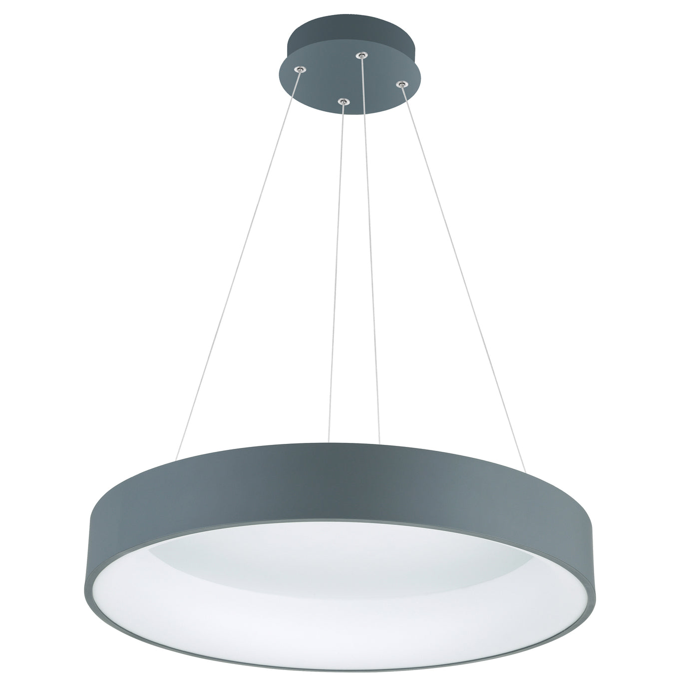 24 Inch 1 Light Drum Shade Pendant LED Gray and White Finish