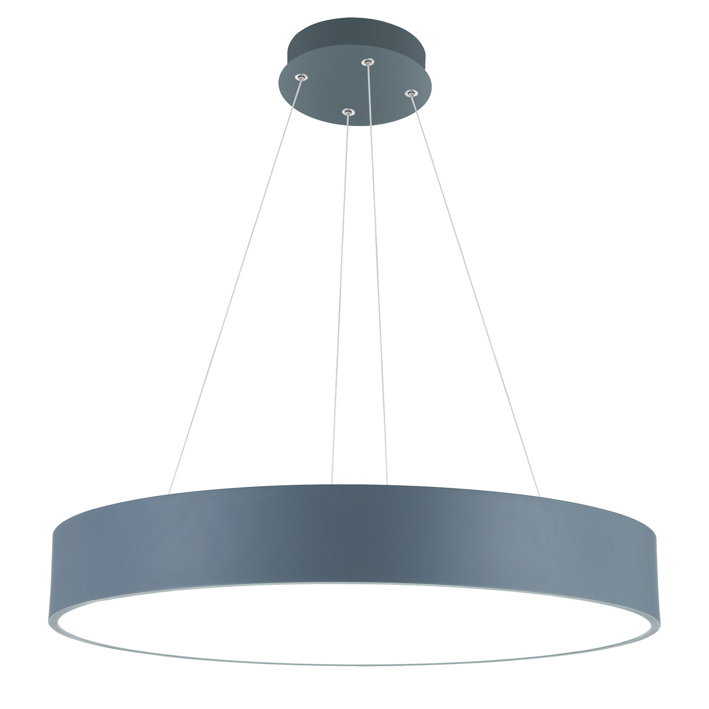 24 Inch 1 Light Drum Shade Pendant LED Gray and White Finish
