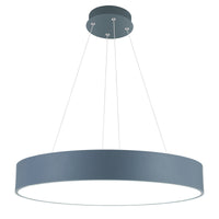 24 Inch 1 Light Drum Shade Pendant LED Gray and White Finish