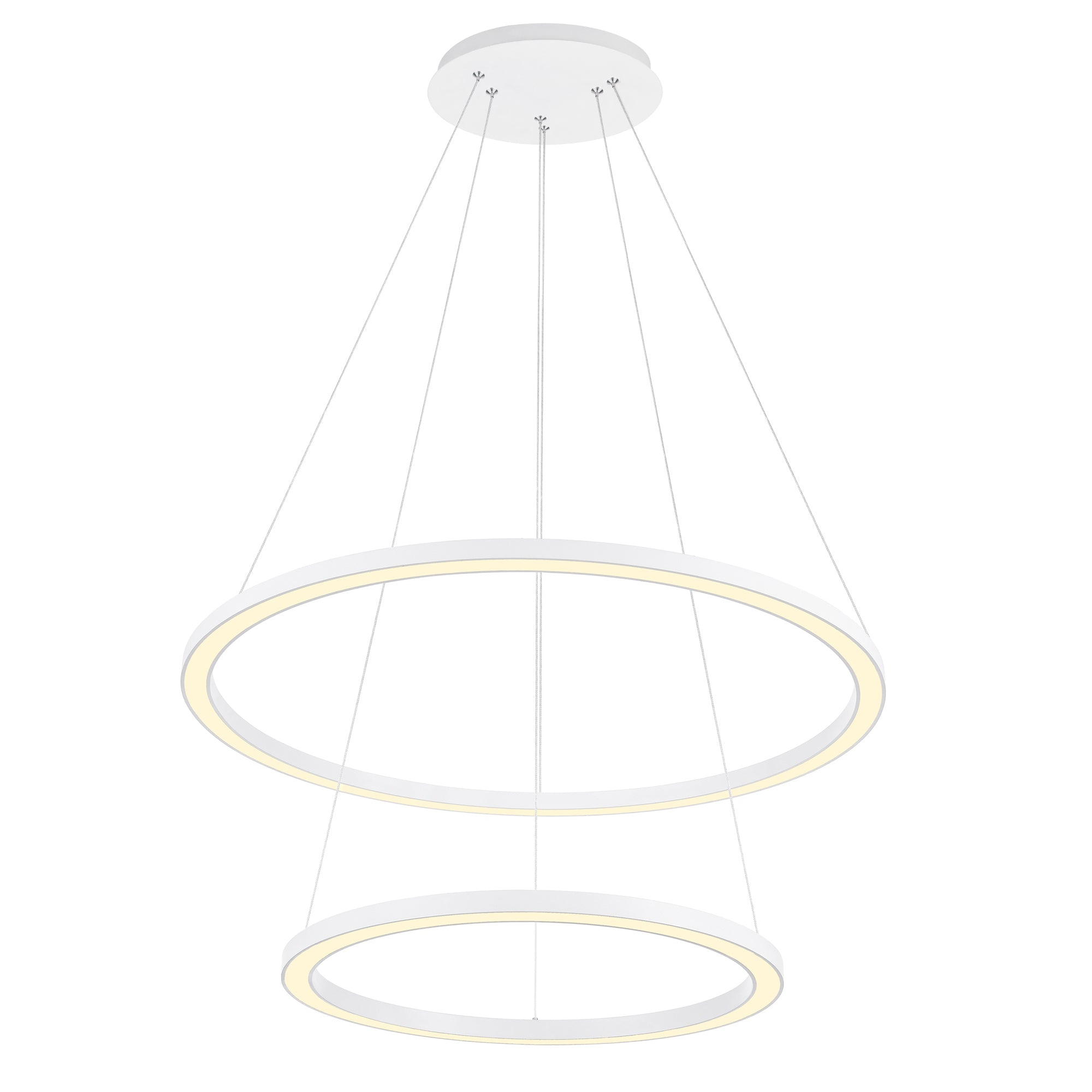 Chalice Chandeliers Two Ring White Finish