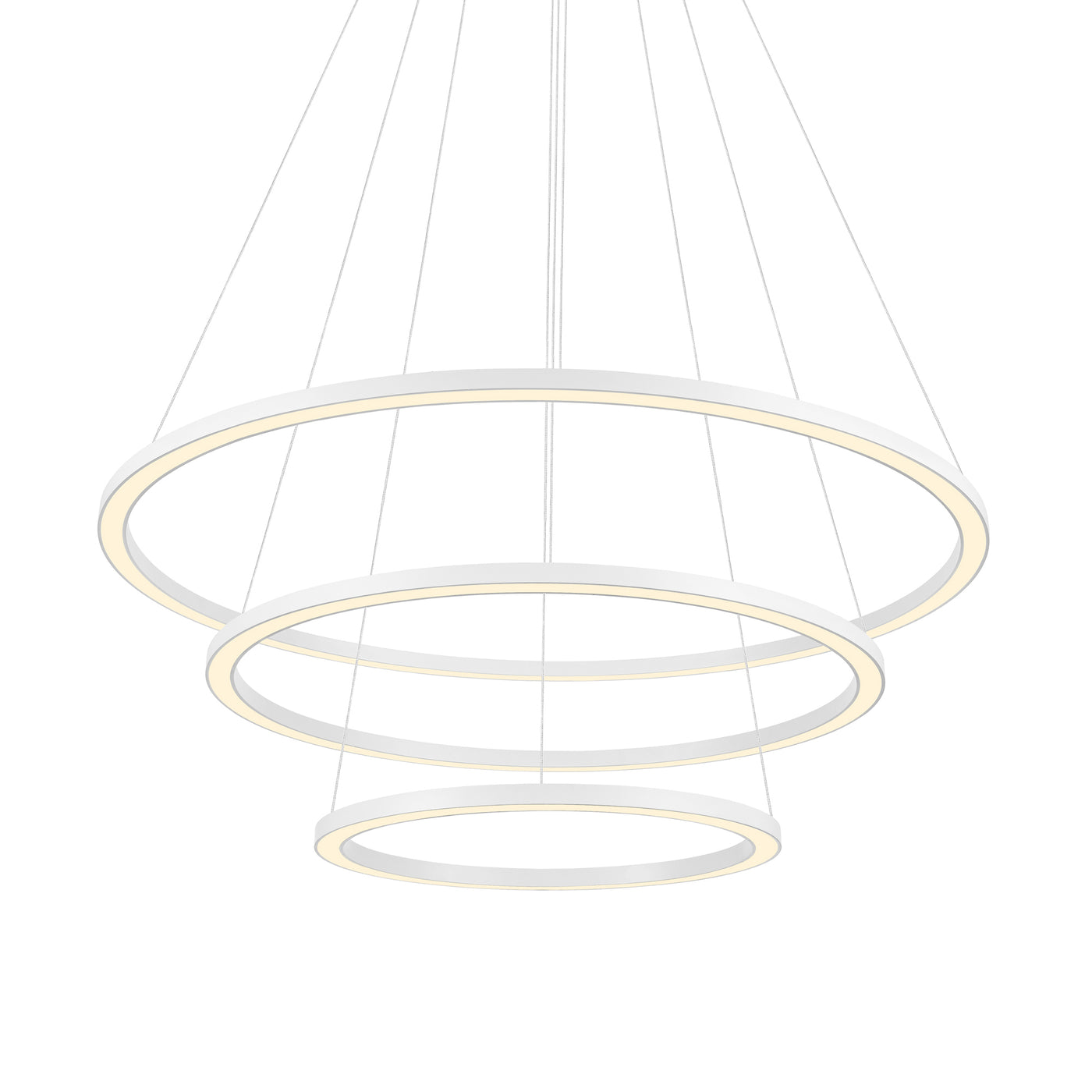 Chalice Chandeliers White Finish 3 Rings