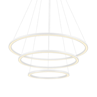 Chalice Chandeliers White Finish 3 Rings