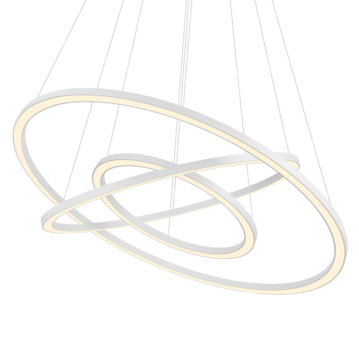 Chalice Chandeliers White Finish 3 Rings