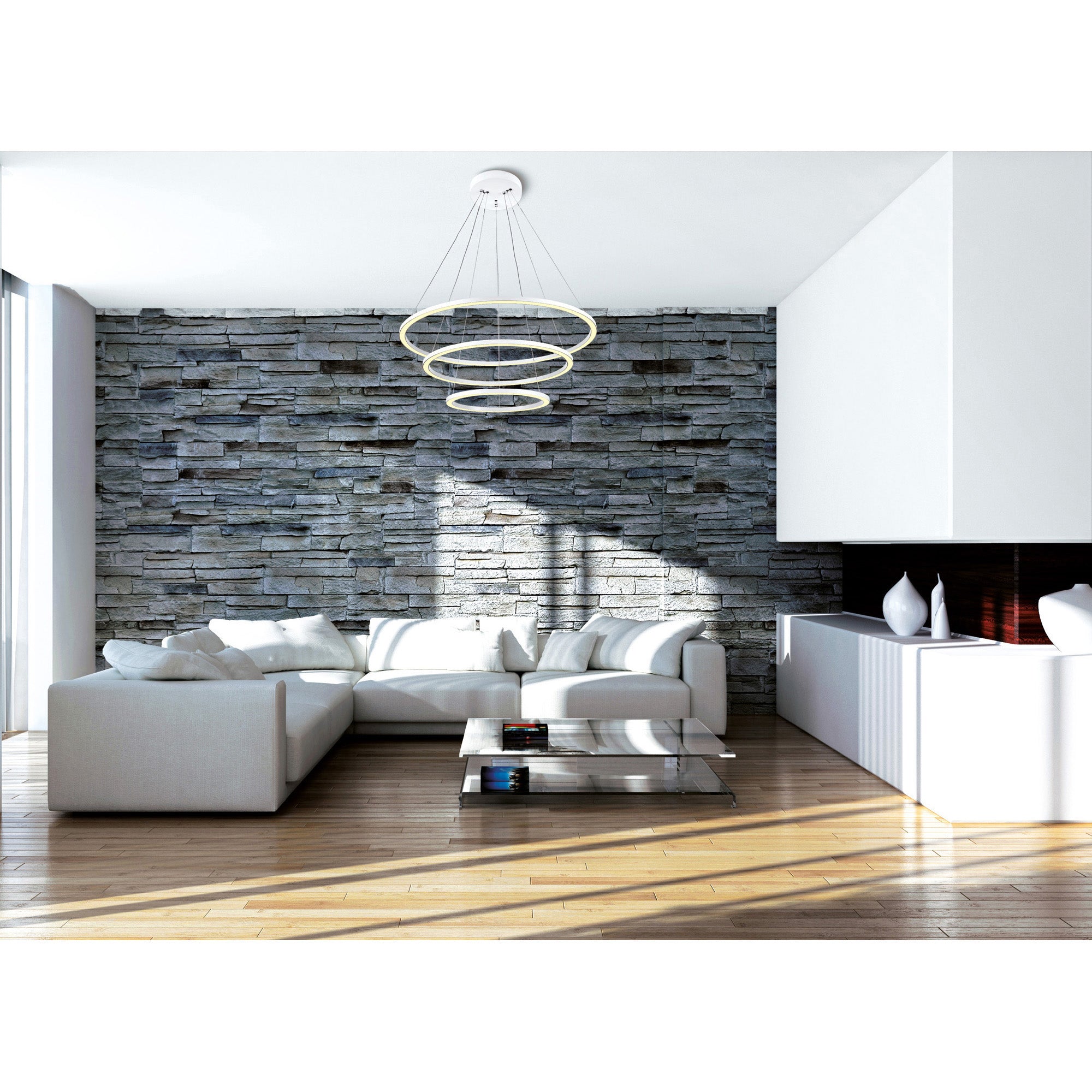 Chalice Chandeliers White Finish 3 Rings