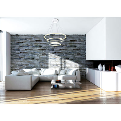 Chalice Chandeliers White Finish 3 Rings