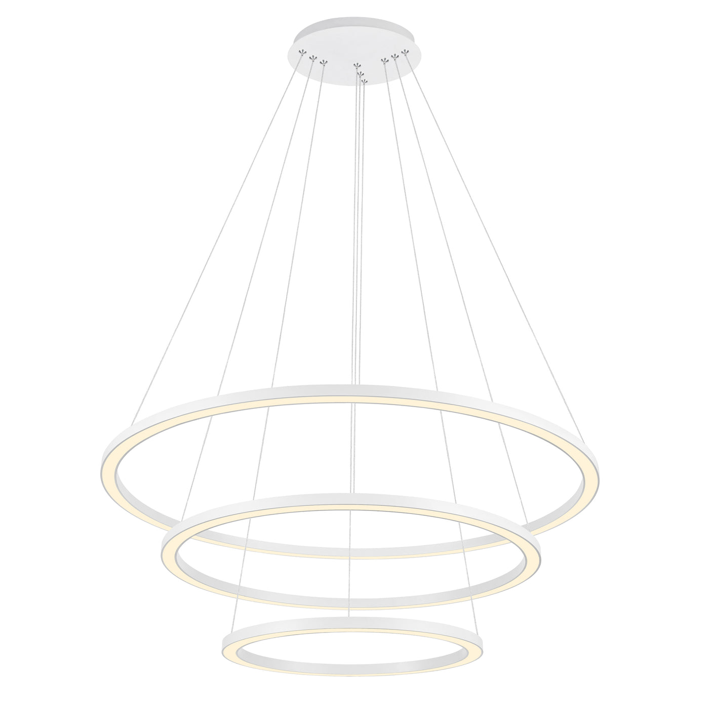 Chalice Chandeliers White Finish 3 Rings