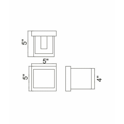 Lilliana Square White Wall Sconce Integrated LED Fixture