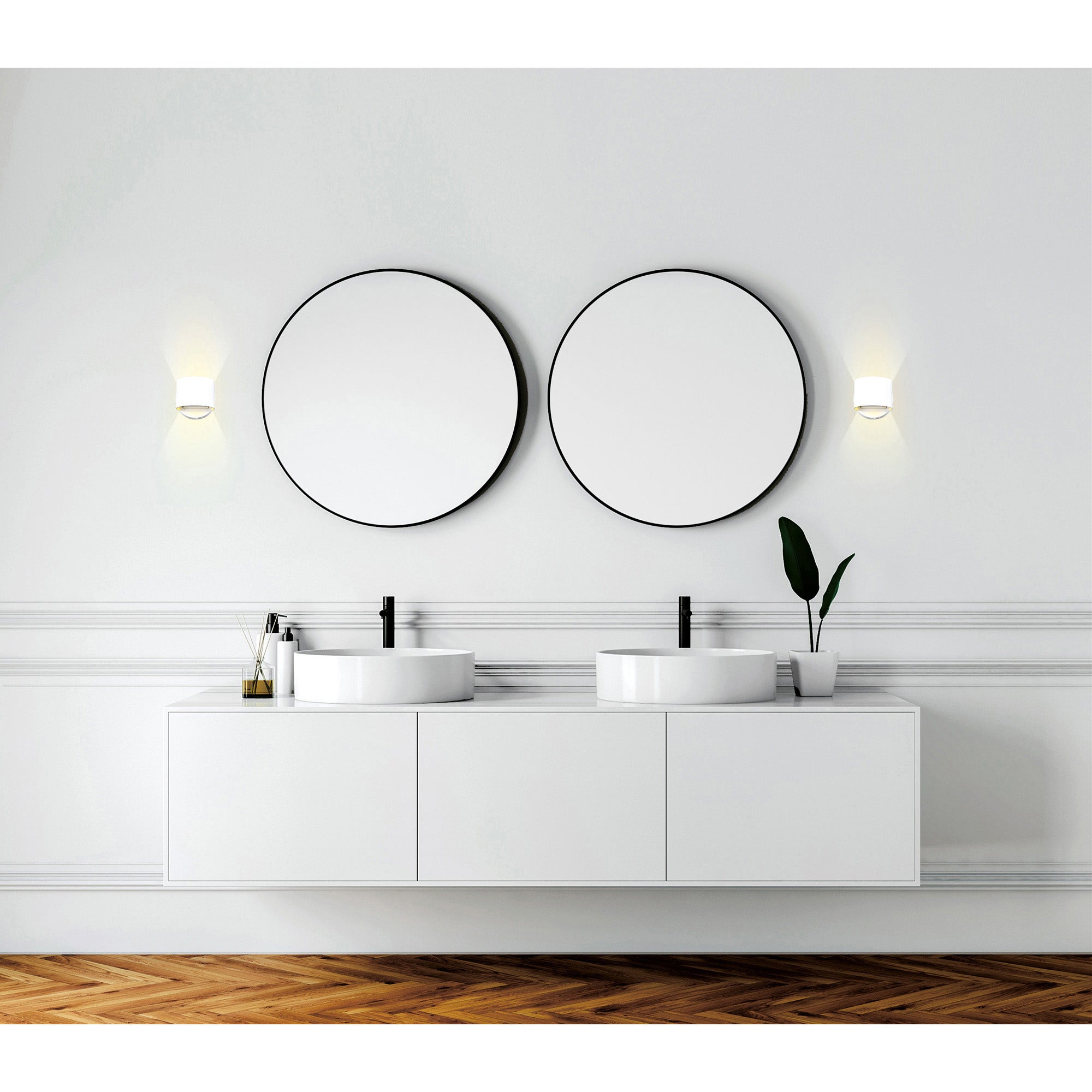 Lilliana Round White Wall Sconce Integrated LED Fixture
