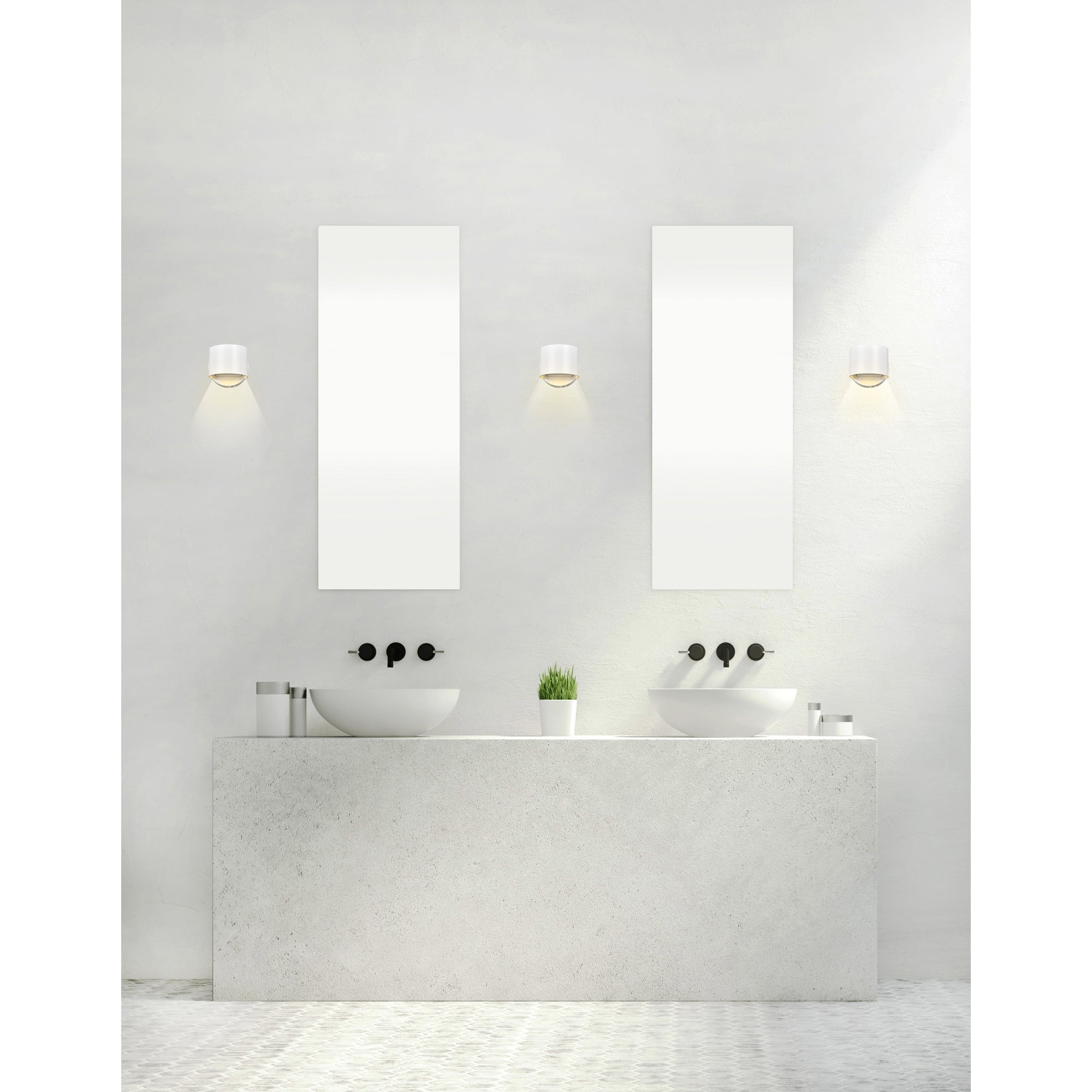 Lilliana Round White Wall Sconce Integrated LED Fixture