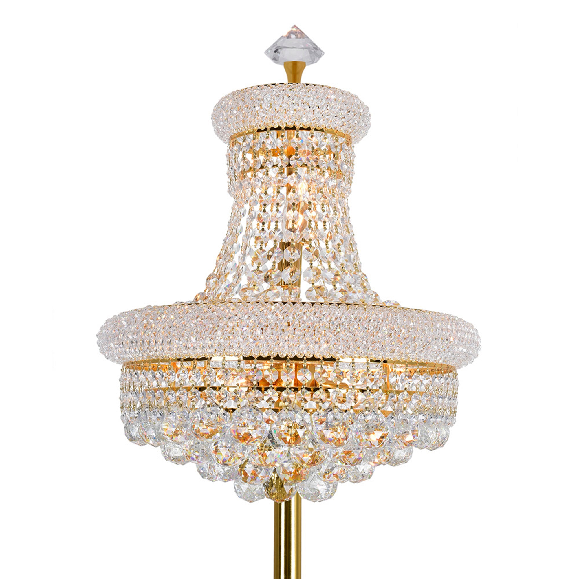 Empire Floor Lamps 8 Lights Gold Crystals