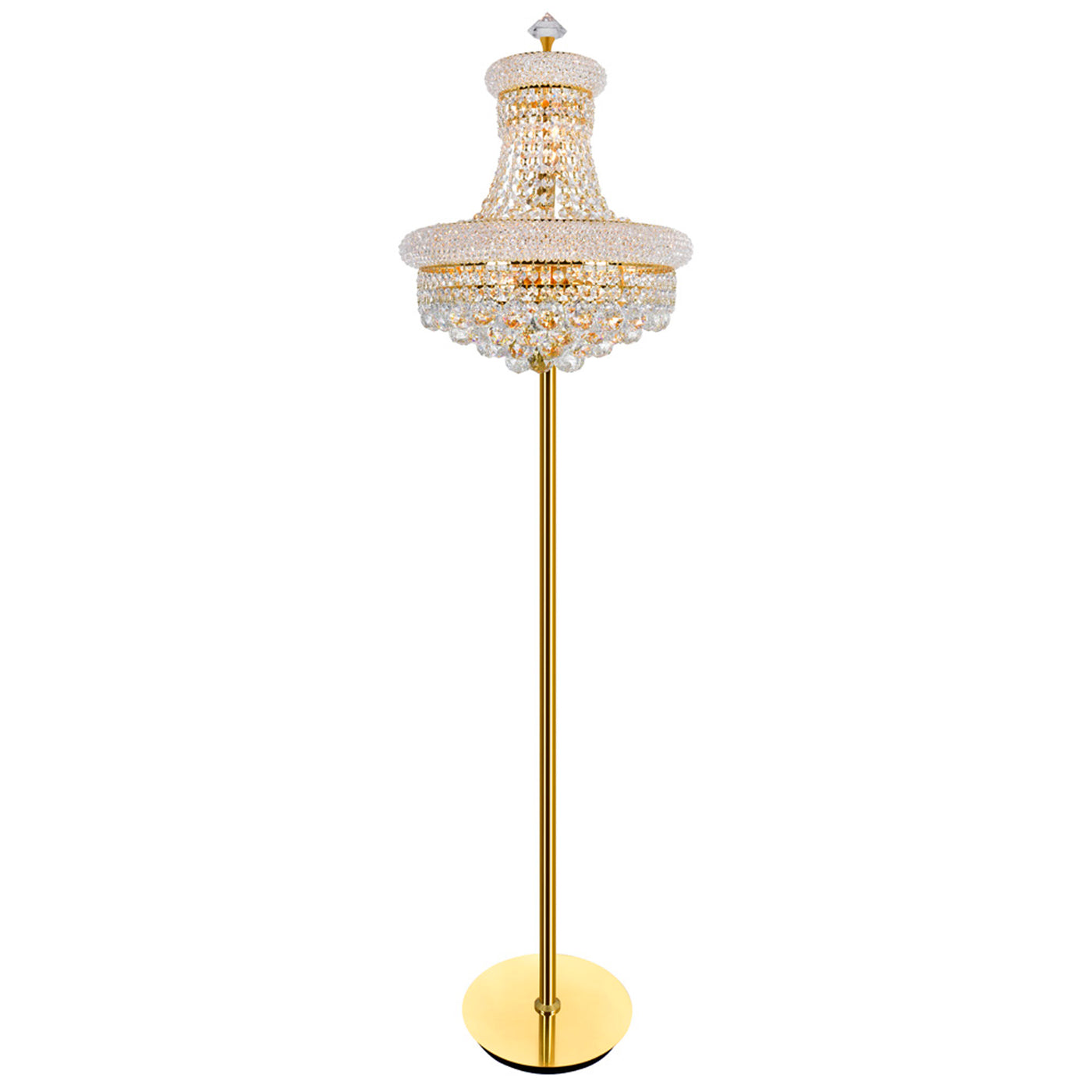 Empire Floor Lamps 8 Lights Gold Crystals
