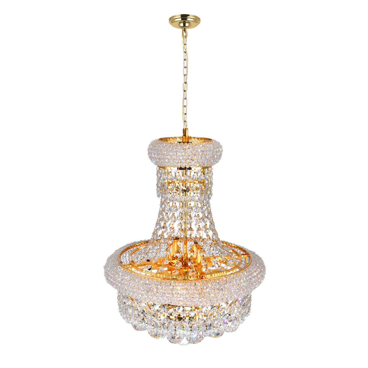 Empire Chandeliers Gold 6 Light Crystal