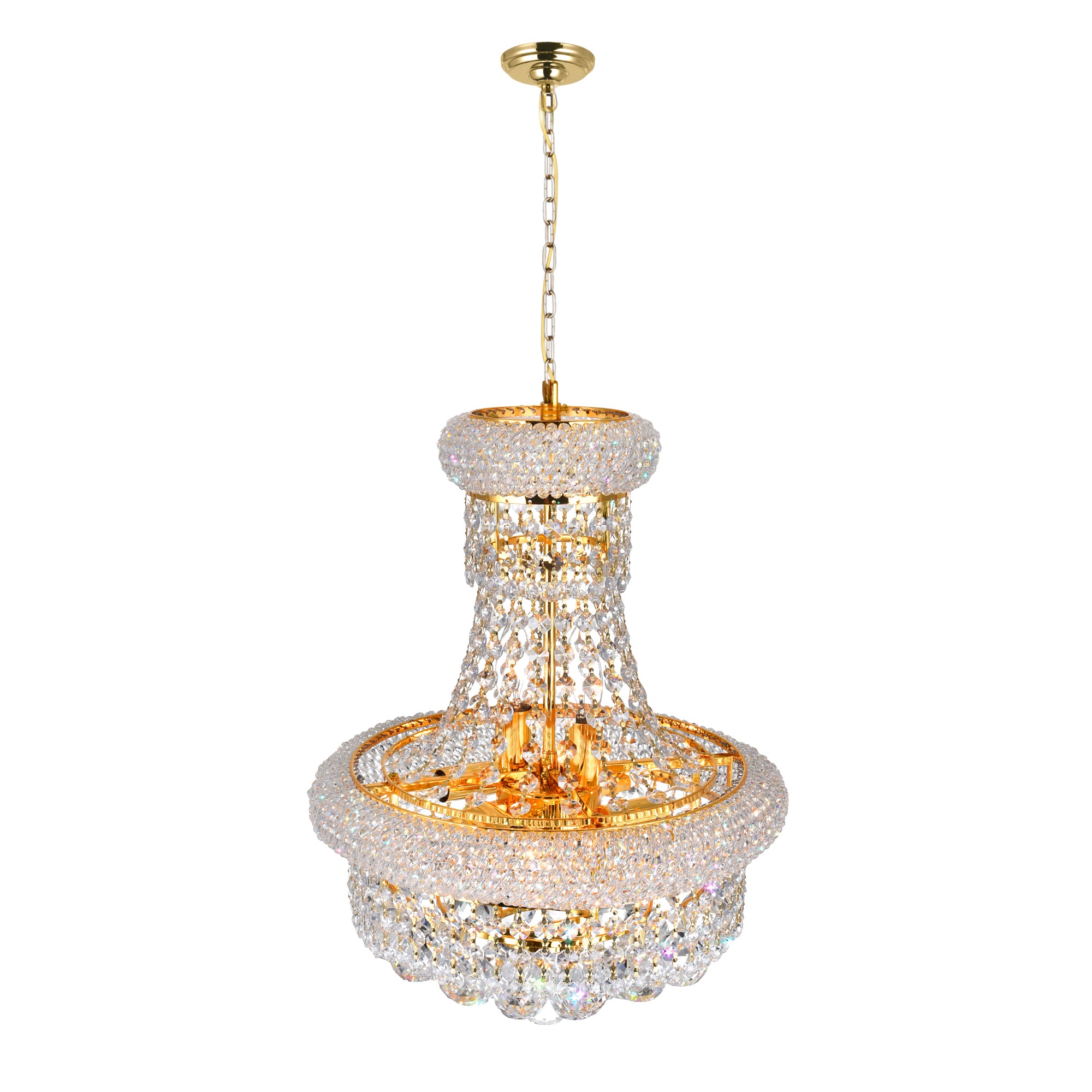 Empire Chandeliers Gold 6 Light Crystal