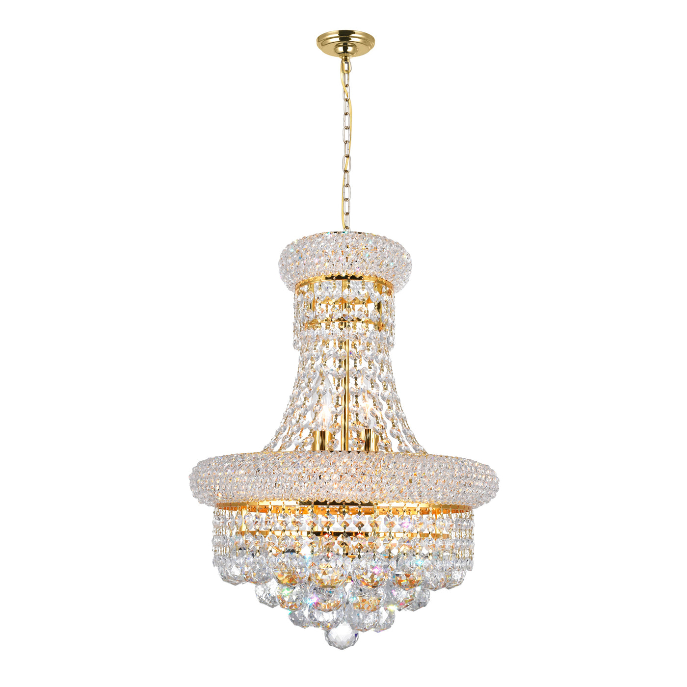 Empire Chandeliers Gold 6 Light Crystal