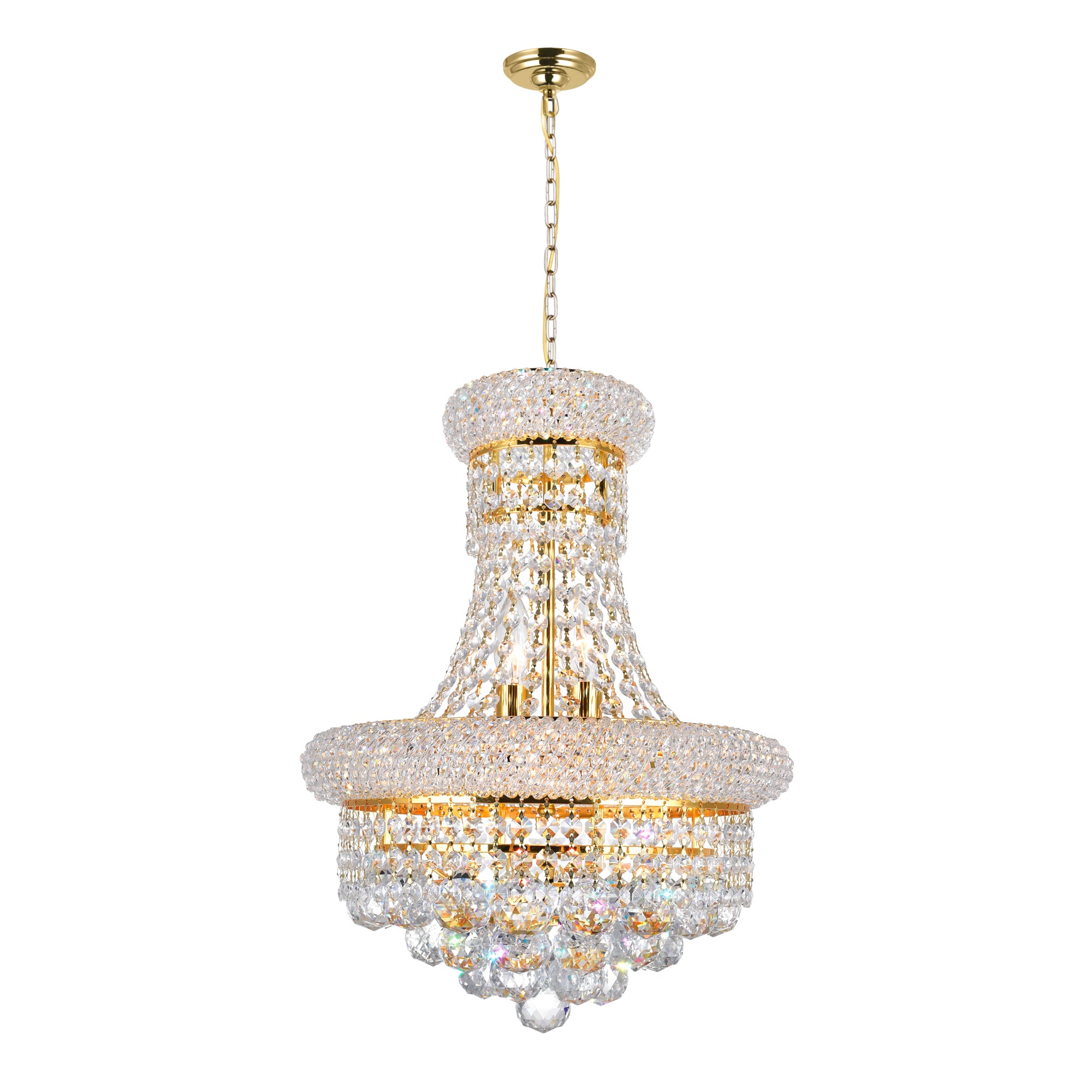 Empire Chandeliers Gold 6 Light Crystal