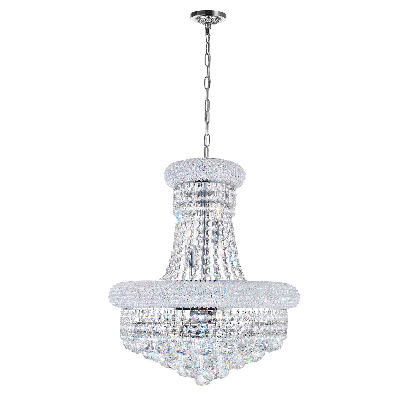 Empire Chandeliers 8 Light Chrome Crystal