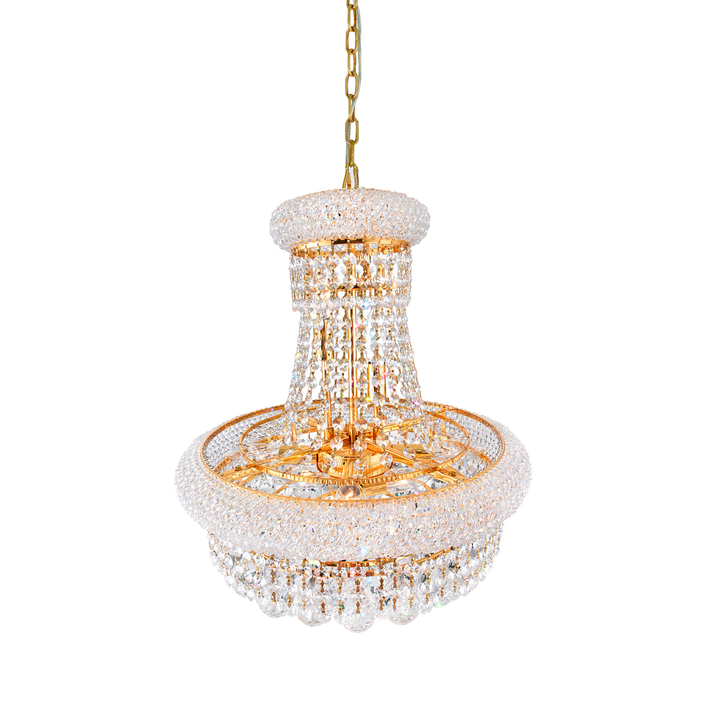 Empire Chandeliers 8 Light Gold Crystal