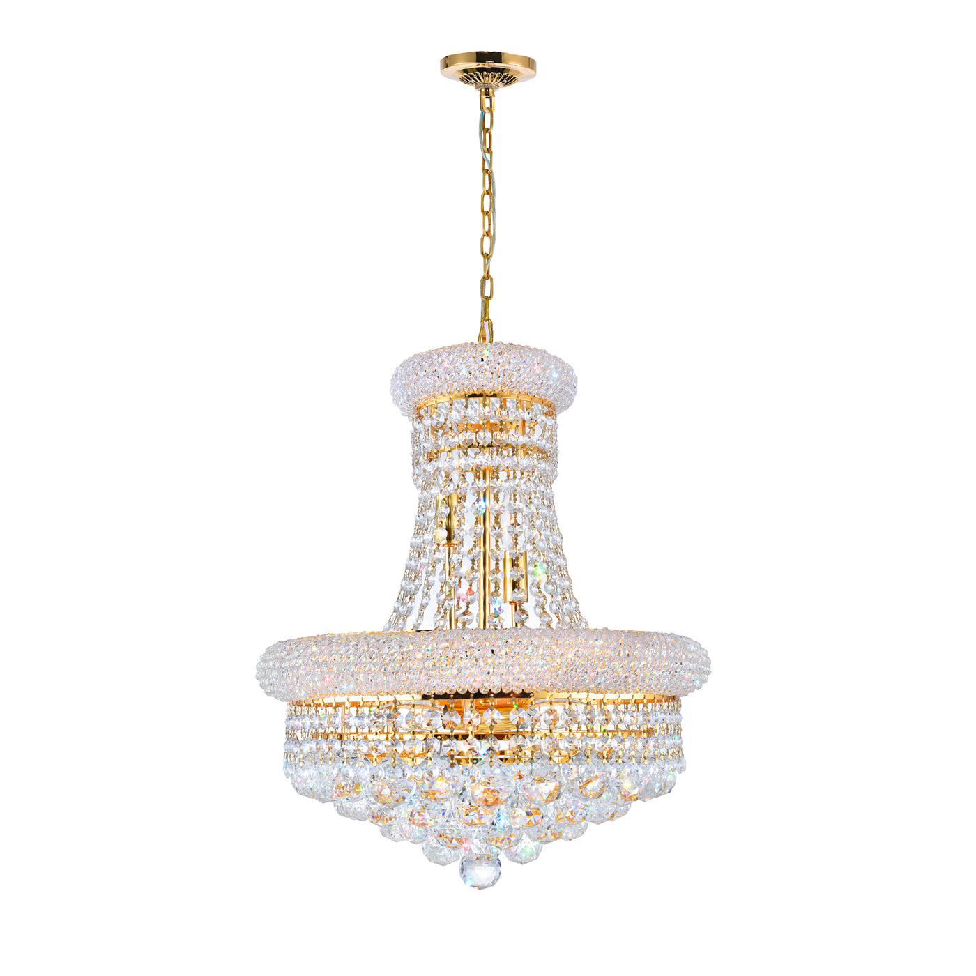 Empire Chandeliers 8 Light Gold Crystal