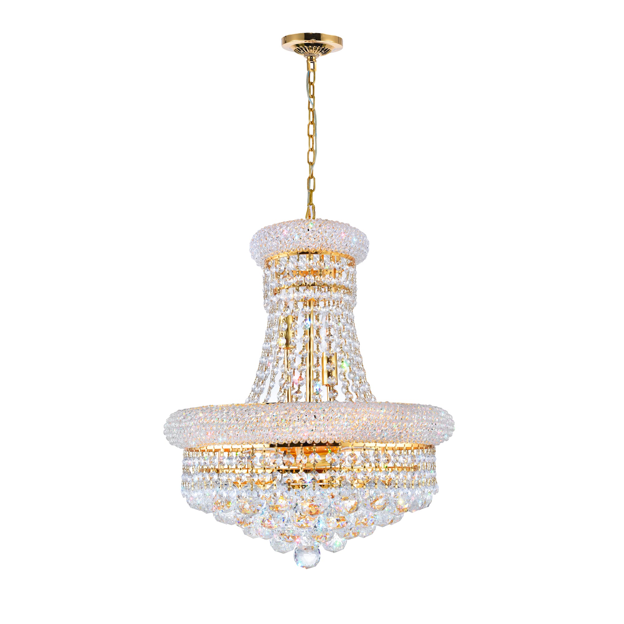 Empire Chandeliers 8 Light Gold Crystal