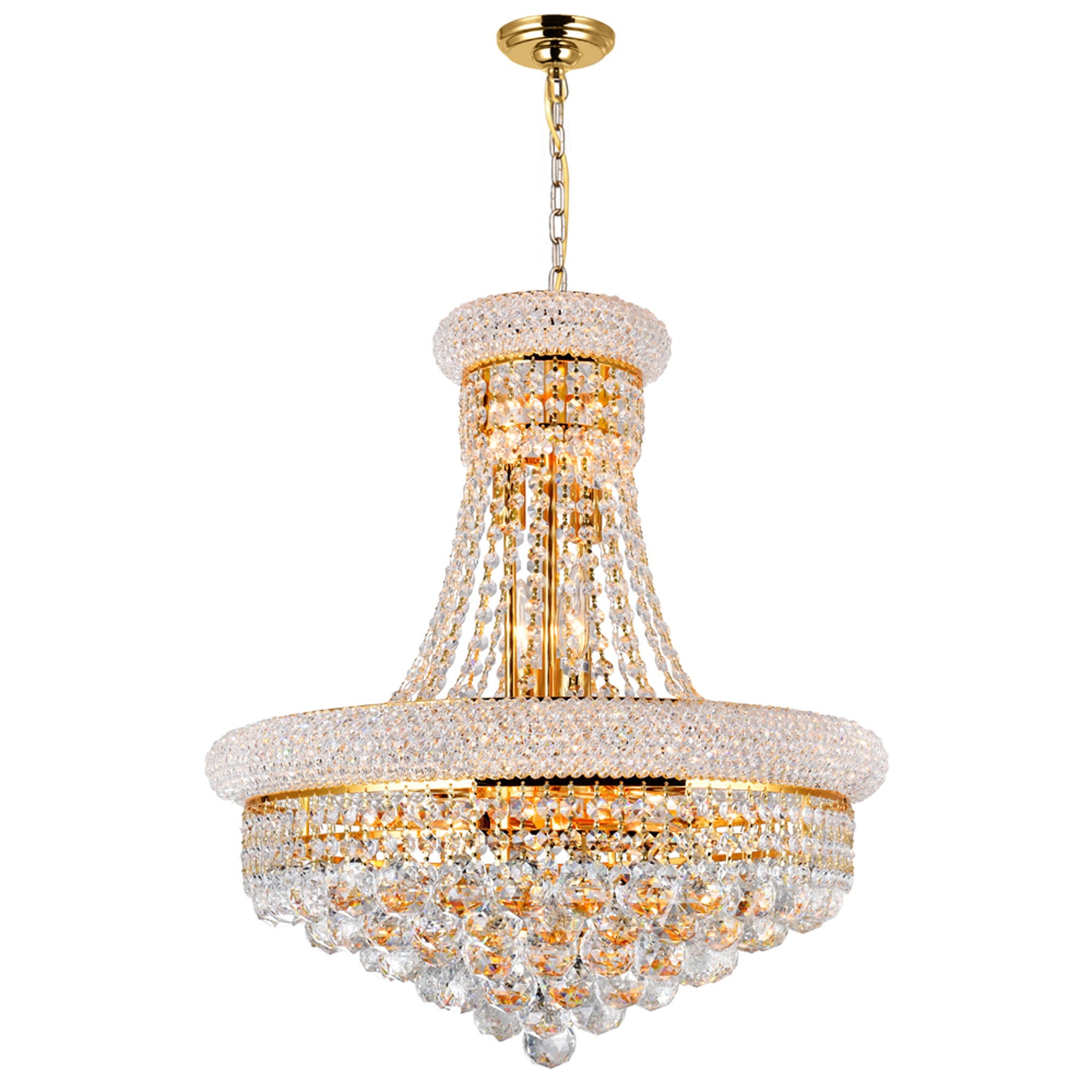 Empire Chandeliers 14 Light Gold Crystal