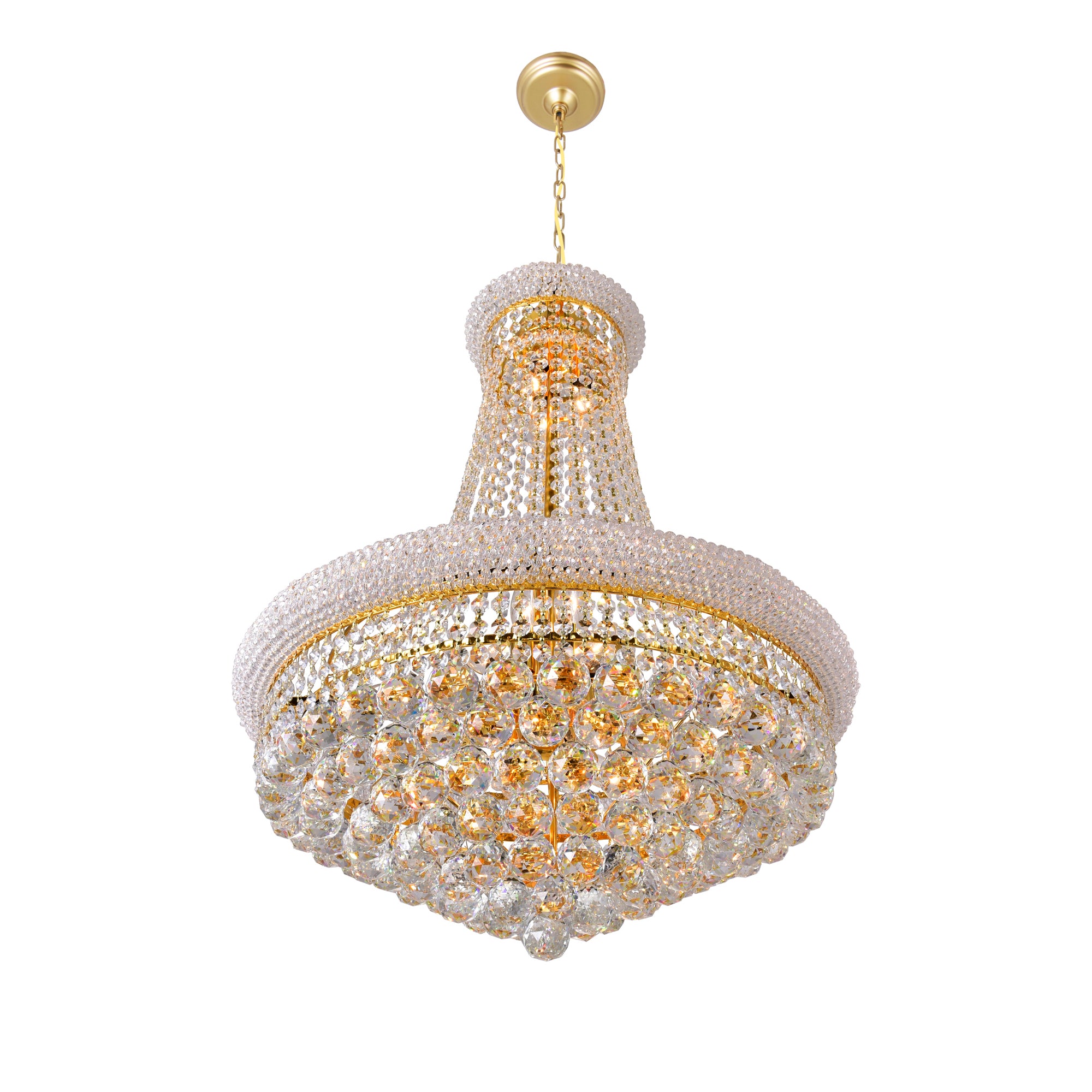 Empire Chandeliers 17 Light Gold Crystal