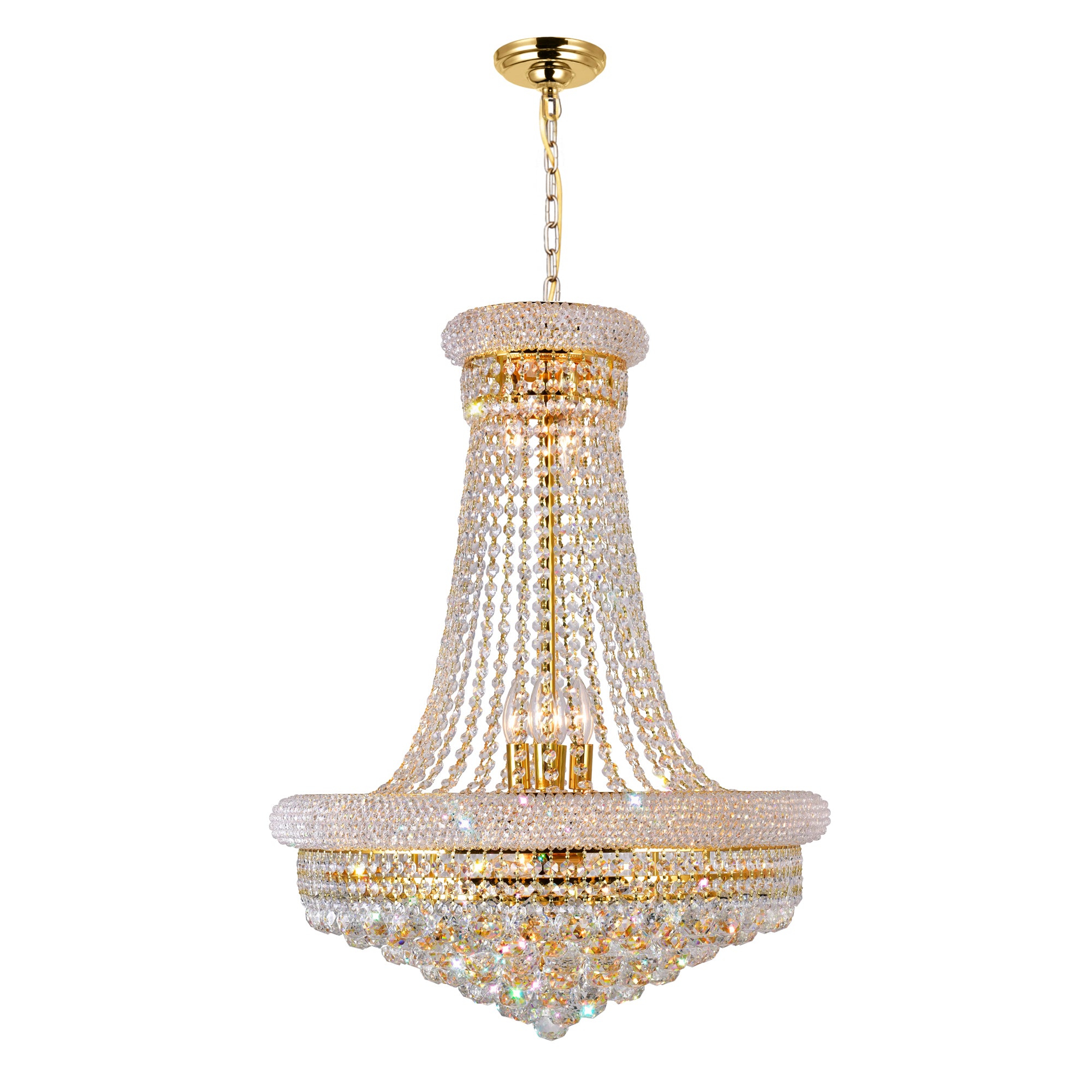 Empire Chandeliers 17 Light Gold Crystal